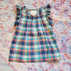 Plaid Peek Sleeveless Top
